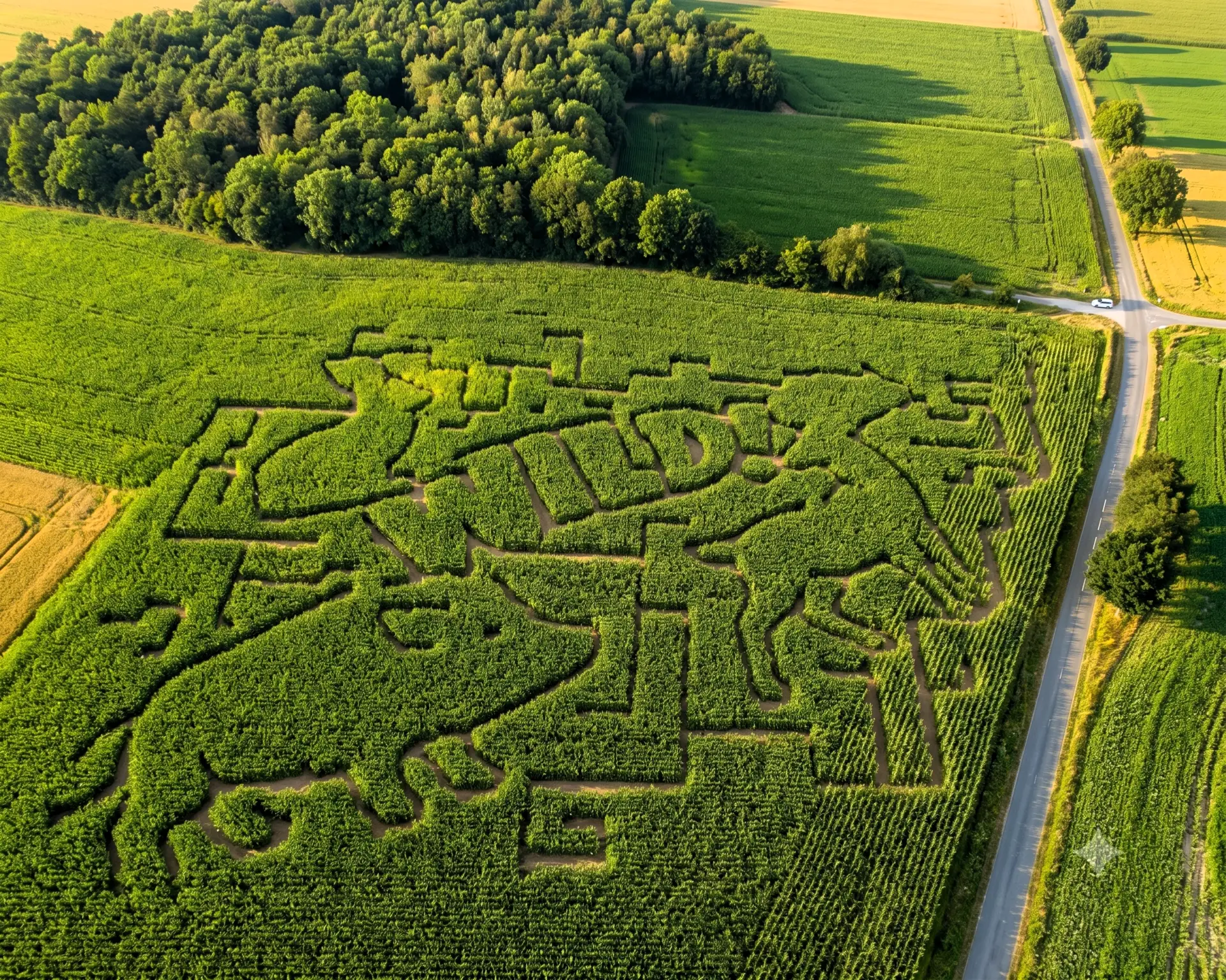 Weg durch das Maislabyrinth in Osnabrück